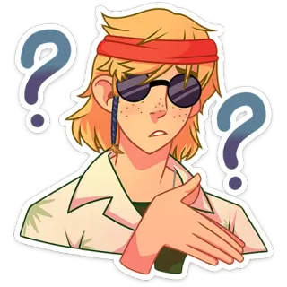 ❓ question, confusion, blond, person, doubt, expression telegram sticker