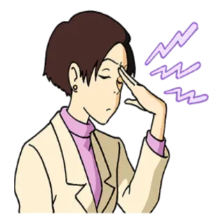 🤧 woman, headache, stress, exhaustion, tired telegram sticker