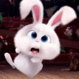 😳 Snowball The Secret Life of Pets rabbit, bunny, cute, animal, white, pet, cartoon, animated telegram sticker