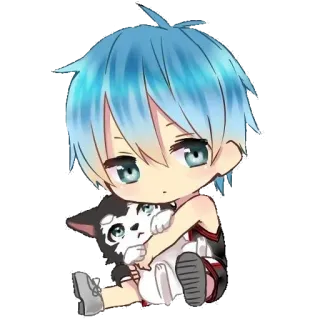 💗 anime, chibi, cute, boy, dog, husky telegram sticker