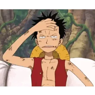 🤦‍♂️ Monkey D. Luffy One Piece anime, manga, one piece, monkey d. luffy, cartoon telegram sticker