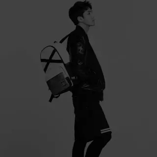 ✔️ man, backpack, black and white, style, casual, fashion telegram sticker