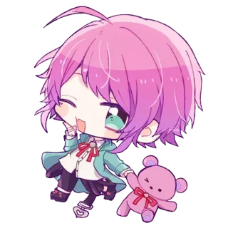 😉 anime, chibi, cute, kawaii, teddy bear telegram sticker
