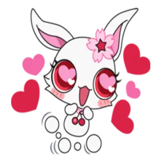 😍 Anime, Kawaii, Niedlich, Herz, Hase, Tier whatsapp sticker