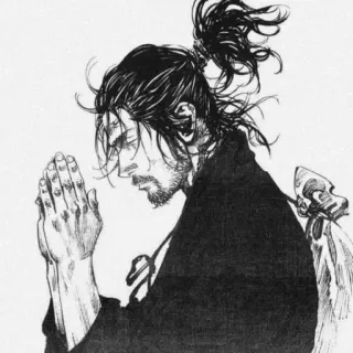 🤍 Miyamoto Musashi Vagabond Manga, Samurai, Japanisch, Musashi, Vagabond, Krieger, Schwert telegram sticker