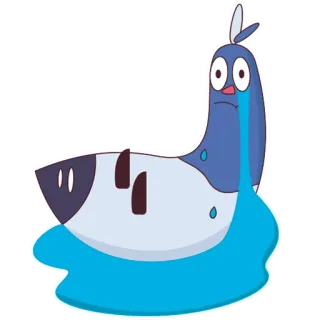 😢 triste, chorando, desenho animado, animal, pombo, lágrimas telegram sticker
