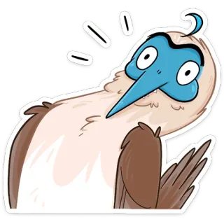 😳 птица, олуша, голубоногая олуша, животное, наклейка telegram sticker