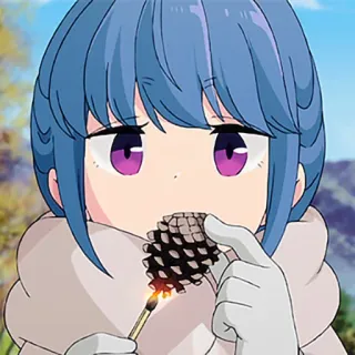 🪵 Rin Shima Laid-Back Camp Anime, Desenho animado, Feminino, Personagem, Rin Shima, Yuru Camp telegram sticker