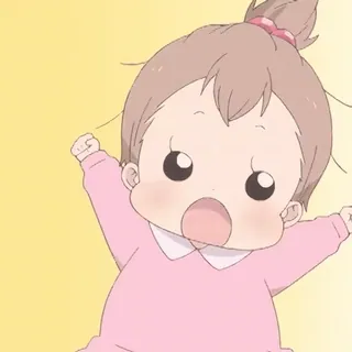👋 Bébé, Anime, Dessin animé, Mignon, Joyeux, Excité telegram sticker