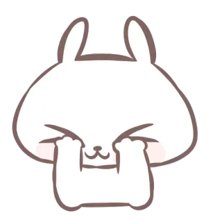 🙈 coelho, fofo, animal, adesivo, branco telegram sticker