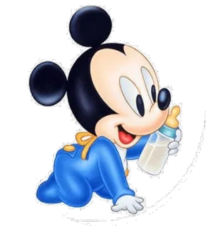 🍼 Mickey Mouse cartone animato, bebè, infante, disney, topolino, biberon, carino telegram sticker