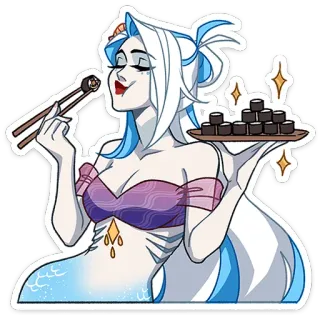🍙 mermaid, sushi, character, food, cartoon, sticker whatsapp sticker