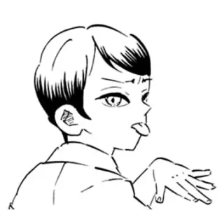 😒 Anime, Manga, Sacar la lengua, Dibujo, Retrato, Gesto telegram sticker