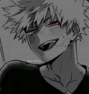 😏 Bakugo My Hero Academia Hyn0_Katia anime, manga, personaje, bakugo, my hero academia, dibujo, fanart telegram sticker