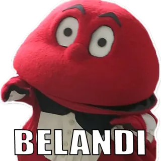 💥 BELANDI mascot, red, cartoon, character telegram sticker