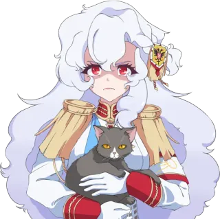 🐱 アニメ, 猫, プリンセス, ミリタリー, 白髪 telegram sticker