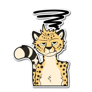 😐 치타, 만화, 동물, 짜증 telegram sticker