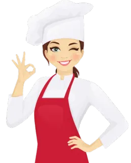 👌 koch, frau, köchin, schürze, hut, kochen whatsapp sticker