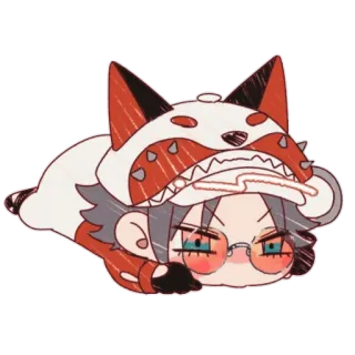 🔍 Anime, Zorro, Lindo, Personaje, Kawaii, Dibujo animado telegram sticker