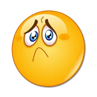 😕 emoji, triste, enfadado, llorando, sentimiento, amarillo, cara whatsapp sticker