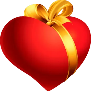 💝 coração, amor, presente, vermelho, ouro, laço, dia dos namorados, romântico telegram sticker