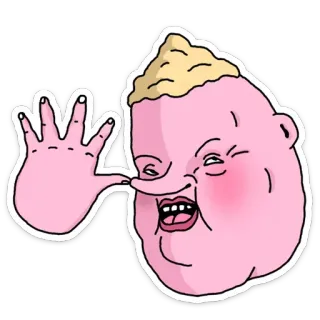 👺 dibujo animado, cara, personaje, ilustración, pegatina, rosa telegram sticker