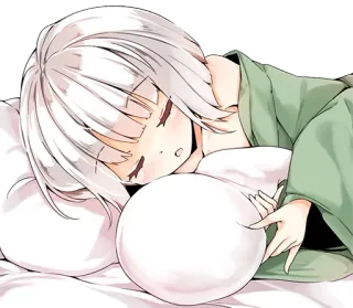 😴 Anime, Tidur, Lucu, Bantal, Gadis telegram sticker