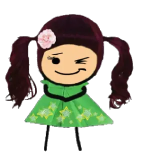 😉 卡通, 女孩, 角色, 插画, 可爱, 异想天开 whatsapp sticker