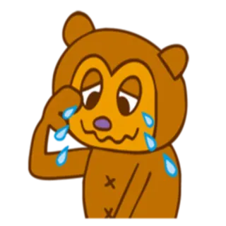😅 weinen, traurig, emotional, Cartoon, Sticker, Bär, Puppe whatsapp sticker