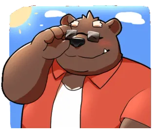 😎 bear, cartoon, animal, glasses whatsapp sticker