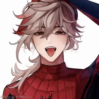 💠 Kaedehara Kazuha anime, kazuha, genshin impact, fanart, spider-man, crossover whatsapp sticker