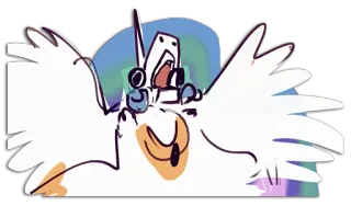 😵 만화, 날개, 비명, 흰색, 디지털 아트 whatsapp sticker