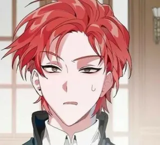 😂 animé, manga, cheveux roux, personnage whatsapp sticker
