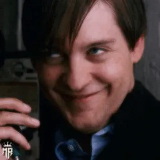 🕷 Peter Parker Spider-Man 3 sonrisa socarrona, malvado, villano, Tobey Maguire, Spider-Man telegram sticker