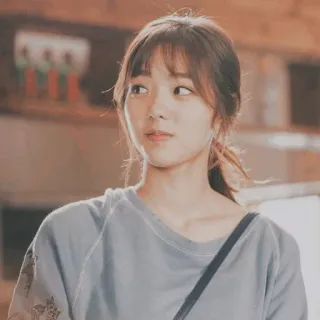 ❄ femme, fille, coréenne, asiatique, portrait, personne telegram sticker
