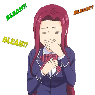 🤢 BLEAH!! Anime, Ragazza, Vomito, Cartone animato, Malato, Movimento telegram sticker