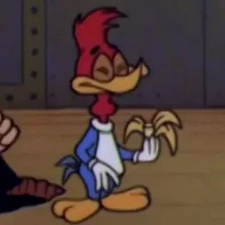 🍌 Woody Woodpecker 만화, 우디 우드페커, 새, 웃긴, 애니메이션 telegram sticker