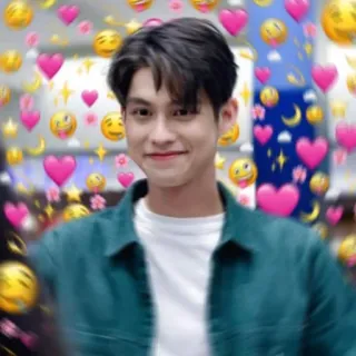 💕 Portrait, Homme, Coeurs, Amour, Émojis, bright_vachirawit telegram sticker