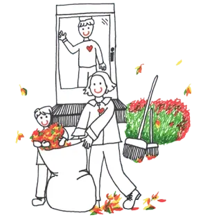 🍂 가을, 나뭇잎, 가을, 정원일, 가족, 하트 telegram sticker