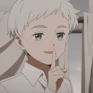 💠 Norman The Promised Neverland anime, norman, the promised neverland, boy, shhh, quiet telegram sticker