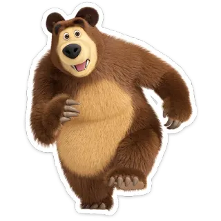 👧 Bear Masha and the Bear orso, cartone animato, personaggio, animazione, animale telegram sticker