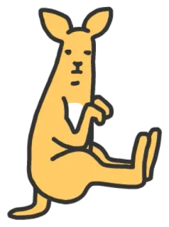 😐 Känguru, Tier, lustig, süß, Cartoon telegram sticker