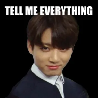 😇 Jungkook TELL ME EVERYTHING 정국, BTS, K팝, 밈, 다 말해줘, 연예인 telegram sticker