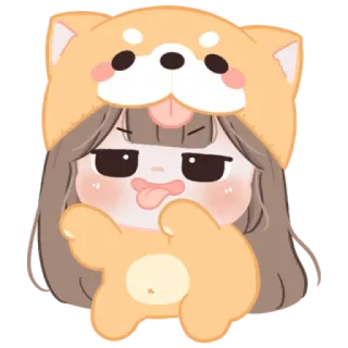 😼 Desenho animado, Cachorro, Anime, Menina, Fofo, Personagem, Ilustração telegram sticker