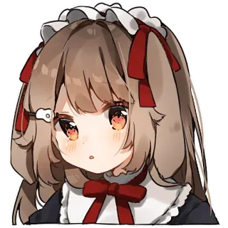 😯 アニメ, メイド, 可愛い, 女の子, 漫画, ステッカー telegram sticker
