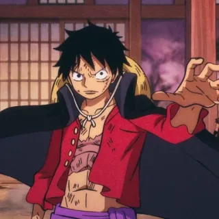 👒 Monkey D. Luffy One Piece Anime, One Piece, Monkey D. Luffy, Pirat telegram sticker
