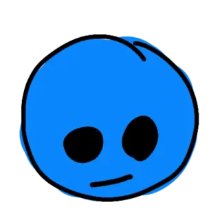 😐 blue, blob, sticker, cartoon, minimalist, simple telegram sticker