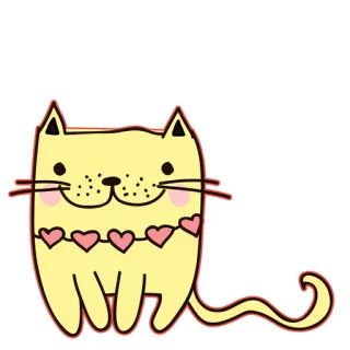 😀 кот, сердечки, милый, животное, стикер, каваий, мультфильм telegram sticker