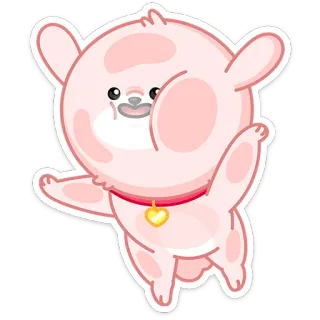 🐕 Desenho animado, Animal, Fofo, Rosa, Cachorro, Filhote telegram sticker