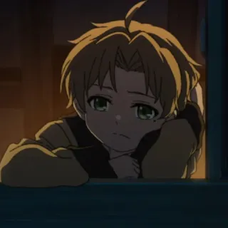 ☹️ anime, trẻ con, buồn, cậu bé, cửa sổ telegram sticker